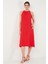 Regular Fit Halter Yaka Midi Boy Elbise Bayan Elbise 67810049 5