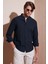 Keten Görünümlü Pamuklu Regular Fit Hakim Yaka Gömlek Erkek Gömlek CF25S112637 1