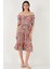 Desenli Oversize Fit Carmen Yaka Büzgü Detaylı Midi Boy Elbise Bayan Elbise 67810557 3