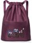 Çiçek Nakış Ipli Sırt Çantası Su Geçirmez Oxford Kumaş Katlanabilir Omuz Çantası-Koyu Mor (Yurt Dışından) 1