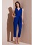 Slim Fit Düz Paça Kruvaze Yaka Kemerli Tulum Bayan Tulum 6783626 1