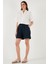 Pamuklu Standart Fit Yüksek Bel Dikiş Detaylı Şort Bayan Şort 668YP4921 4