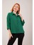 Kol Katlama Detaylı Zümrüt Yeşili Gömlek 3