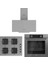 Gri Set (D088 Gri Davlumbaz -SS208 Gri Ocak- XE61CPR Gri Fırın) 1