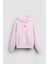 Pembe Unisex Yüksek Baskılı Kapüşonlu Kanguru Cepli Oversize Hoodie 5