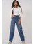 6689 Yüksek Bel Baggy Kot Pantolon - Lacivert 1