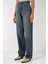 6689 Yüksek Bel Baggy Kot Pantolon - Indigo 3
