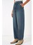 6688 Yüksek Bel Baggy Kot Pantolon - Indigo 2