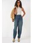 6688 Yüksek Bel Baggy Kot Pantolon - Indigo 3