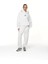 Beyaz Unisex Yüksek Baskılı Kapüşonlu Kanguru Cepli Oversize Hoodie 2