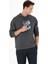 Erkek Antrasit Oversize Kapüşonlu Sweatshirt 2