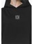 Siyah Unisex Yüksek Baskılı Kapüşonlu Kanguru Cepli Oversize Hoodie 2