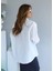 Beyaz Eteği Oval Kesim Keten Gömlek 5