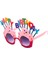 Happy Birthday Yazılı Pembe Fuşya Renk Parti Gözlüğü 12X7 Cm 1