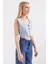 6797 Crop Kot Yelek - Mavi 3