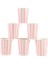 - Pink Stripe Cups - Pembe Çizgili Bardaklar - 8'li 1