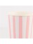 - Pink Stripe Cups - Pembe Çizgili Bardaklar - 8'li 2
