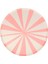 - Pink Stripe Plates - Pembe Çizgili Tabaklar - L - 8'li 1