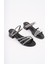 BA04571 Siyah Kız Çocuğu 3 Taşlı Abiye Terlik ve 4 cm Topuklu Ayakkabı - 35 3