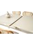 Ahşap Salon Yemek Masa Sandalye Takımı 4 Sandalyeli Ortadan Açılır Büyüyen Krem 70 x 120 cm 4