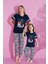 Anne Kız Kombin Desenli Viskon Kısa Kollu Pijama Takımı (Anne Kız Ayrı Satılır) 1