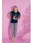 Anne Kız Kombin Desenli Viskon Kısa Kollu Pijama Takımı (Anne Kız Ayrı Satılır) 4