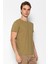 Erkek Rahat ve Düz Bisiklte Yaka T-Shirts 4