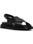 Kadın Siyah Bantlı Deri Comfort Sandalet 25SFD300118 5