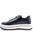 M21102 Deri Yüksek Taban Erkek Siyah Şık Spor Sneaker Ayakkabı 5