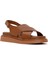 Kadın Taba Bantlı Deri Comfort Sandalet 25SFD300118 5