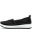 Kadın Siyah Kalın Tabanlı Deri Comfort Loafer 25SFD332418 2