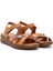 Kadın Taba Bilekten Bantlı Deri Comfort Sandalet 25SFD320618 3