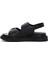 Kadın Siyah Çift Tokalı Deri Comfort Sandalet 25SFD300018 2