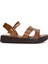Kadın Taba Bilekten Bantlı Deri Bodrum Sandaleti 25SFD331018 1