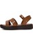 Kadın Taba Bilekten Bantlı Deri Bodrum Sandaleti 25SFD331018 2