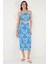 Slim Fit Ip Askılı Yırtmaçlı Midi Alt-Üst Takım Bayan Takım 5869021 3