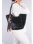 Kadın Golden Fularlı Makyaj Çantalı Omuz Çantası Siyah 1