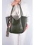 Kadın Golden Fularlı Makyaj Çantalı Omuz Çantası Haki Yeşil 1