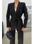 Kadın Ikili Kuşaklı Blazer Ceket Pantolon Takım 4
