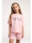 Kız Çocuk Pembe Şort Takım 1