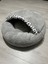 Pet Simit Mağara Yatak - Kedi, Küçük Irk Köpek Yatağı 45X45X16 cm Peluş Kumaş Gri 2