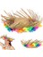 Naturel Renk Püsküllü Örme Hasır Hawaii Luau Aloha Şapka 13X36 cm 2