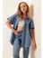 20120 Oversize Kısa Kollu Gömlek Indigo 1