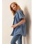 20120 Oversize Kısa Kollu Gömlek Indigo 3