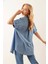 20120 Oversize Kısa Kollu Gömlek Indigo 4