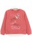 Leylek Baskılı Kız Çocuk Uzun Kollu Basic Sweatshirt Mercan 001-0002023 1