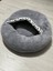 Pet Simit Mağara Yatak - Kedi, Küçük Irk Köpek Yatağı 45X45X16 cm Peluş Kumaş Lacivert 1