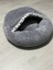 Pet Simit Mağara Yatak - Kedi, Küçük Irk Köpek Yatağı 45X45X16 cm Peluş Kumaş Lacivert 2