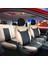 volkswagen Touran Deri Detaylı Süet Oto Koltuk Kılıfı Ön Arka Set Premium Tasarım Bej Siyah Fs 1