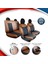 peugeot 207 Deri Detaylı Süet Oto Koltuk Kılıfı Ön Arka Set Premium Tasarım Kahverengi Siyah Fs 2